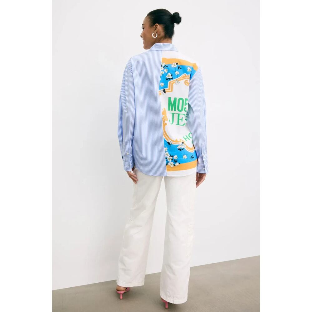 Moschino Jeans Shirt In Striped Poplin